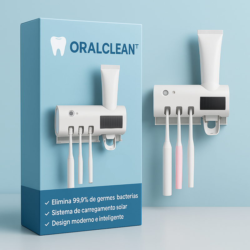 Dispenser OralClean Pro | Higiene 3 em 1 com Proteção UV